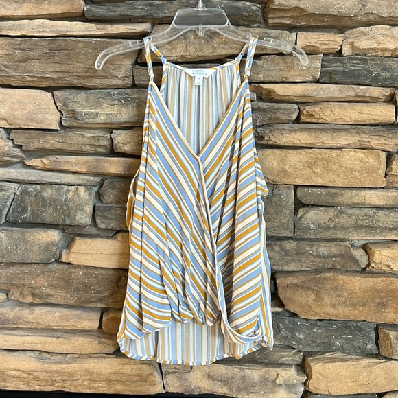 🌸 Draped Wrap Striped Sleeveless Top MARKET & SPRUCE Size XXL - Picture 1 of 9